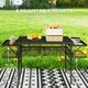 image 4 of Outsunny 4.5ft Portable Folding Table, Height Adjustable Metal Picnic Table 