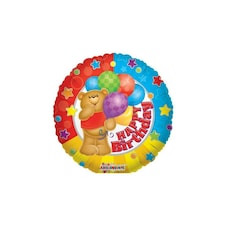 Teddy Bear Happy Birthday Foil Balloon - Multicoloured - One Size