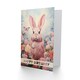image 2 of Pink Bunny Rabbit Butterfly Flowers For Her Birthday Card