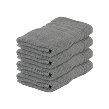 Nicola Spring Cotton Wash Cloths - 30cm x 30cm - Grey - Pack of 4