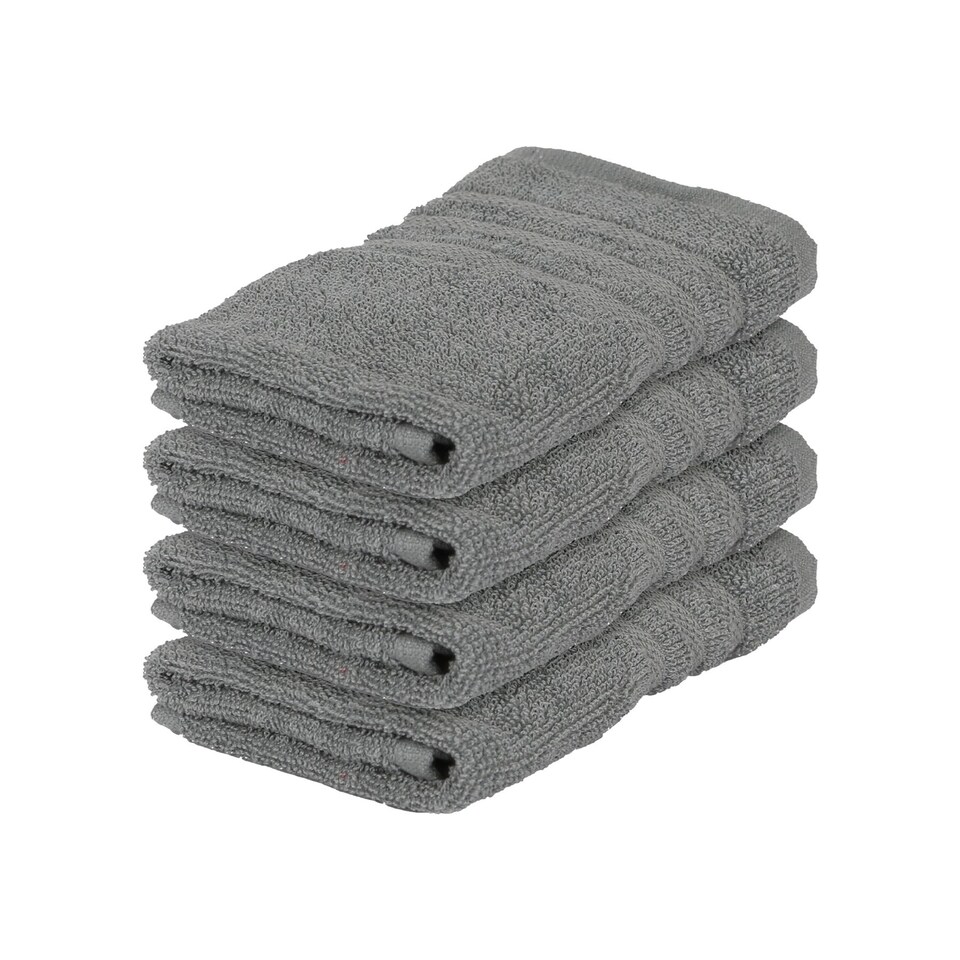 image 1 of Nicola Spring Cotton Wash Cloths - 30cm x 30cm - Grey - Pack of 4