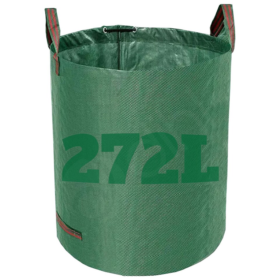 image 1 of Dihl 272 Litre Heavy Duty Garden Waste Bags, Reusable Rubbish Sacks with Upper and Side Handles, 67cm Ã¸ x 76 cm, Green, Woven Polypropylene. For Waste, Rubble, Grass, Leaves and More