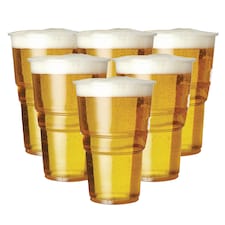 ECONX 20oz Plastic Full Pint Cups Clear Beer Reusable Glasses For Pub Beach Parties 100pc