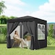 image 8 of Outsunny 2 x 2 m Garden Pop Up Gazebo, Wedding Party Tent Marquee, Water Resistant Awning Canopy with Sidewalls, Windows, Carry Bag, Black