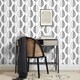 image 3 of Fika Leaf Wallpaper in Black and White Multi