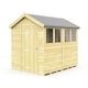 image 1 of 6 x 8 Feet Apex Shed - Single Door With Windows - Wood - L243 x W175 x H217 cm | Brown