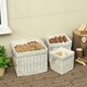 image 6 of Outsunny Set of 3 Wicker Log Basket with Liner and Rope Handles, Beige