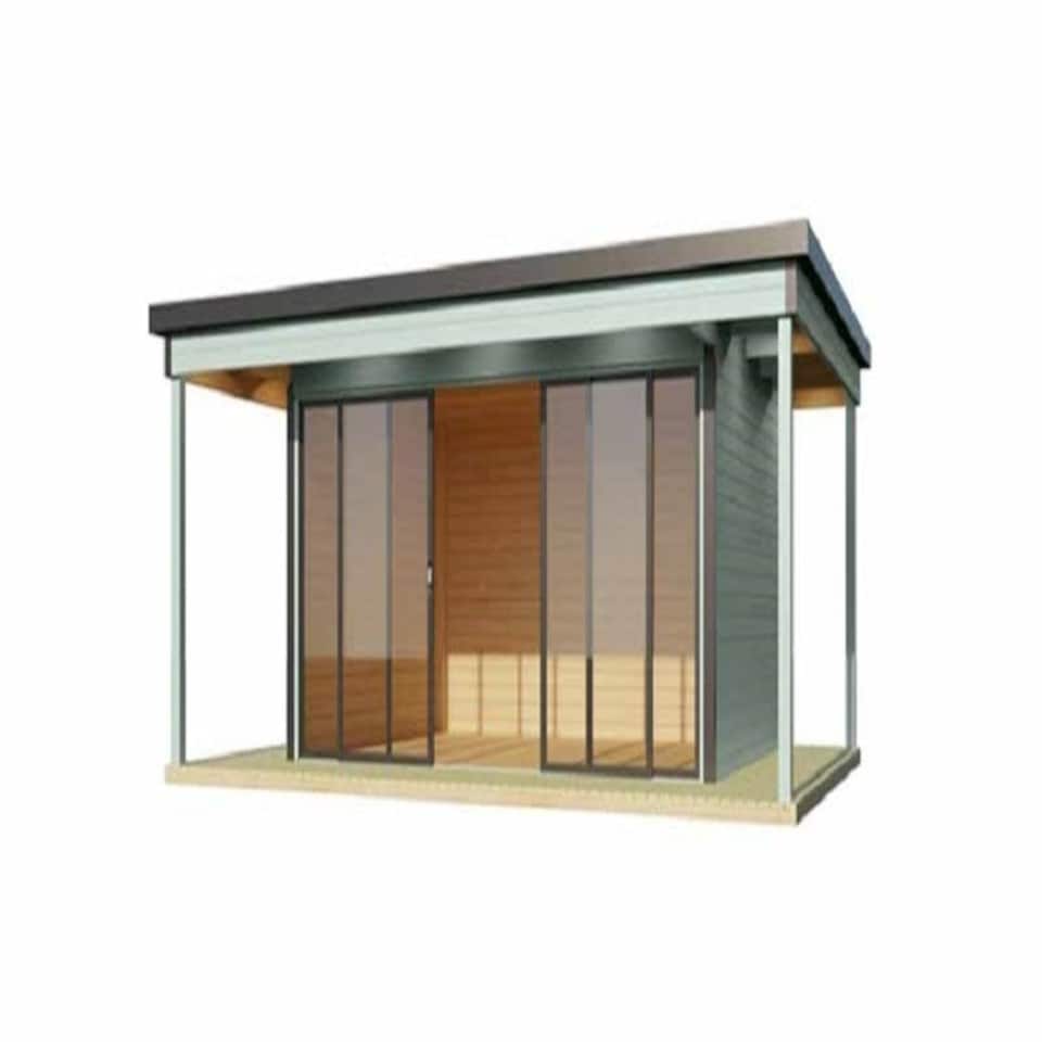 image 1 of Domeo 4 v2 + Domeo 4 v2 AL. pakk-Log Cabin, Wooden Garden Room, Timber Summerhouse, Home Office - L597.6 x W421.5 x H239.4 cm Brown