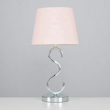 ValueLights Modern Sleek Design Polished Chrome Touch Table Lamp With Pink Light Shade
