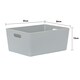 image 4 of Wham Studio 5 x 11.5L Rectangular Plastic Storage Baskets Ice White Grey