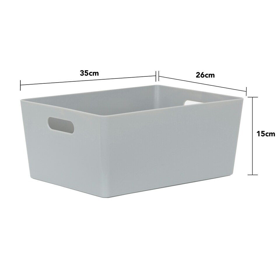 image 1 of Wham Studio 5 x 11.5L Rectangular Plastic Storage Baskets Ice White Grey