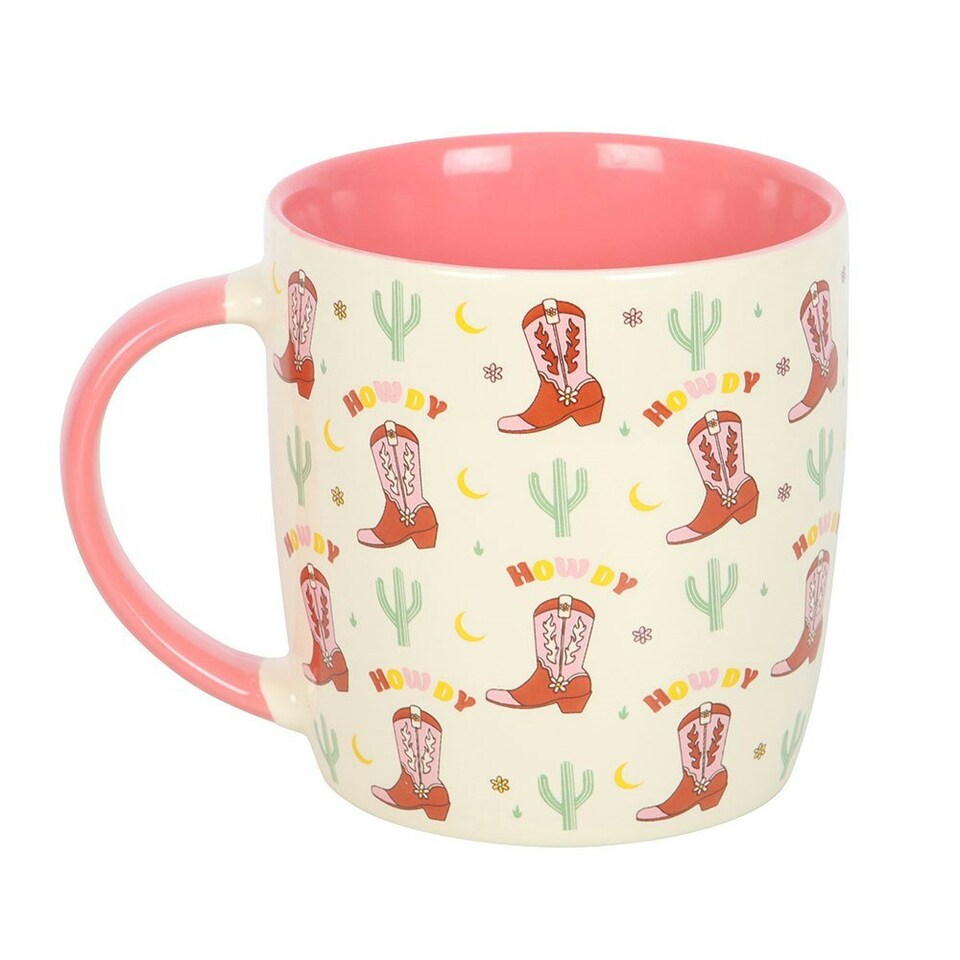 image 1 of Howdy Cowboy Boot Print Mug