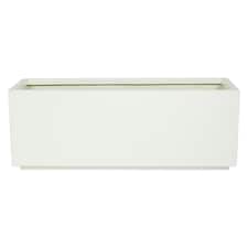 Primrose White Gloss Fibreglass Garden Indoor Outdoor Trough Planter 120cm