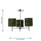 image 5 of Brea - Chrome 3 Light Fitting with Green Crushed Velvet Shades Chrome | Green
