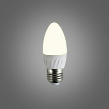 ValueLights 6 Pack E27 White Plastic Candle LED 4W Warm White 3000K 400lm Light Bulb
