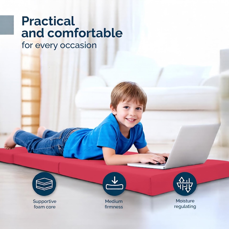 image 1 of Tri Fold Fold Out Z Bed Futon Sofa Chair Mattress