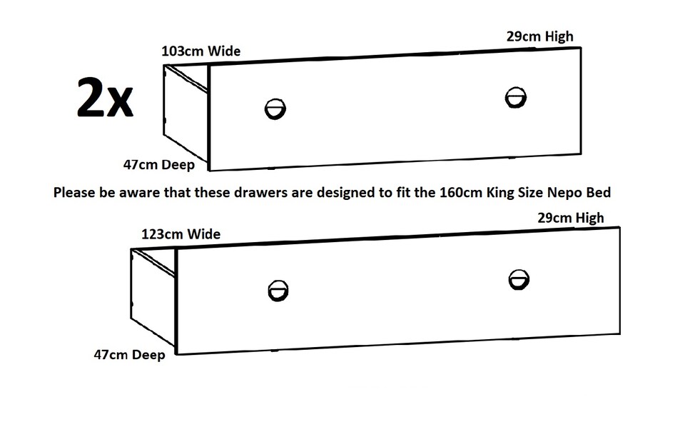 image 1 of White King Size Bed with Drawers Shelves Storage Frame Headboard 160cm Wooden Euro Wooden Slats Nepo