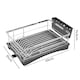 image 2 of Toque Dish Drying Rack 3 Tier Plate Cup Drainer Cutlery Holder Kitchen Organizer Black