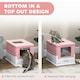 image 9 of PawHut Hooded Cat Litter Box, Pet Toilet w/ Scoop, Tray - Pink Pink