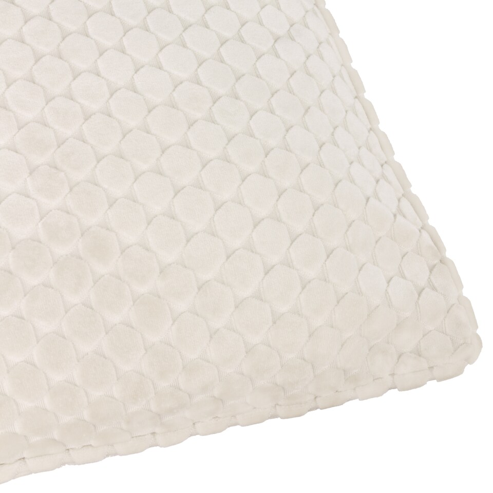 image 1 of Paoletti Neptune Velvet Cushion | White | Ivory | 50 x 50cm | 1