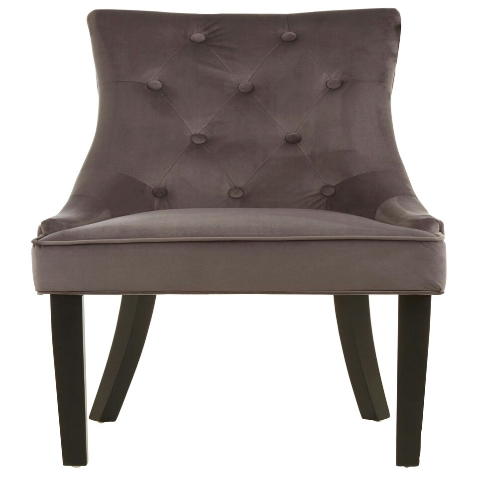 image 1 of Interiors by Premier Grey Velvet Chair, Enchanting Sleep Chair, Easy to Assemble Borg Chair, Comfy Dining Chair