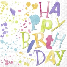 IHR Birthday Splashes Cocktail Napkin 25cm 3ply 20 Pack