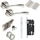 image 1 of Golden Grace Cadenza Design Bathroom Door Handles in Polished Chrome Finish with 64mm Bathroom Lock Set Grey
