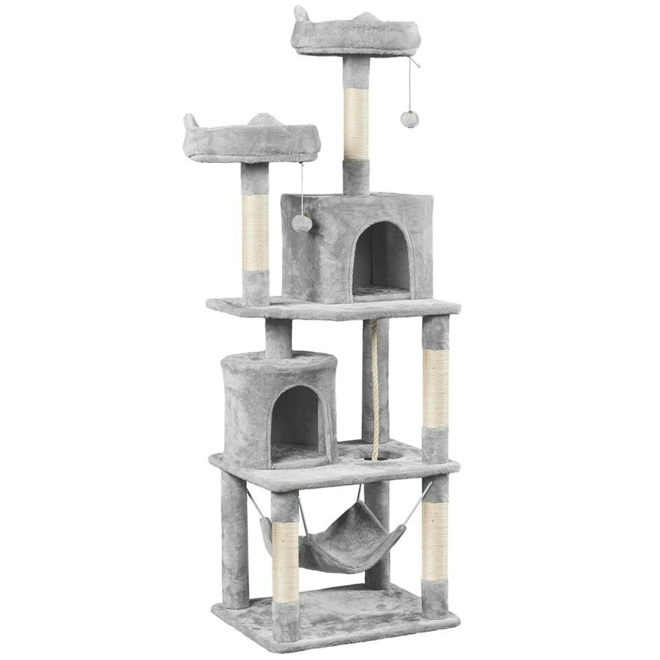 image 1 of Yaheetech 179 cm Tall Multi Level Cat Tree Kitten Condo Light Grey