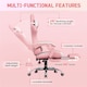 image 4 of Yaheetech Ergonomic Computer Chair with Massage Lumbar Pillow | Multi | Pink/White | One Size | 1