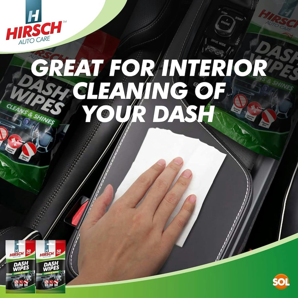 image 1 of SOL 100pk Dash Wipes, New Car Fragrance Dashboard Cleaner, Cleans and Shines