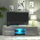 image 2 of TV Unit 130cm Grey Gloss Doors Grey Matt Body Modern Cabinet | Grey | One Size | 1