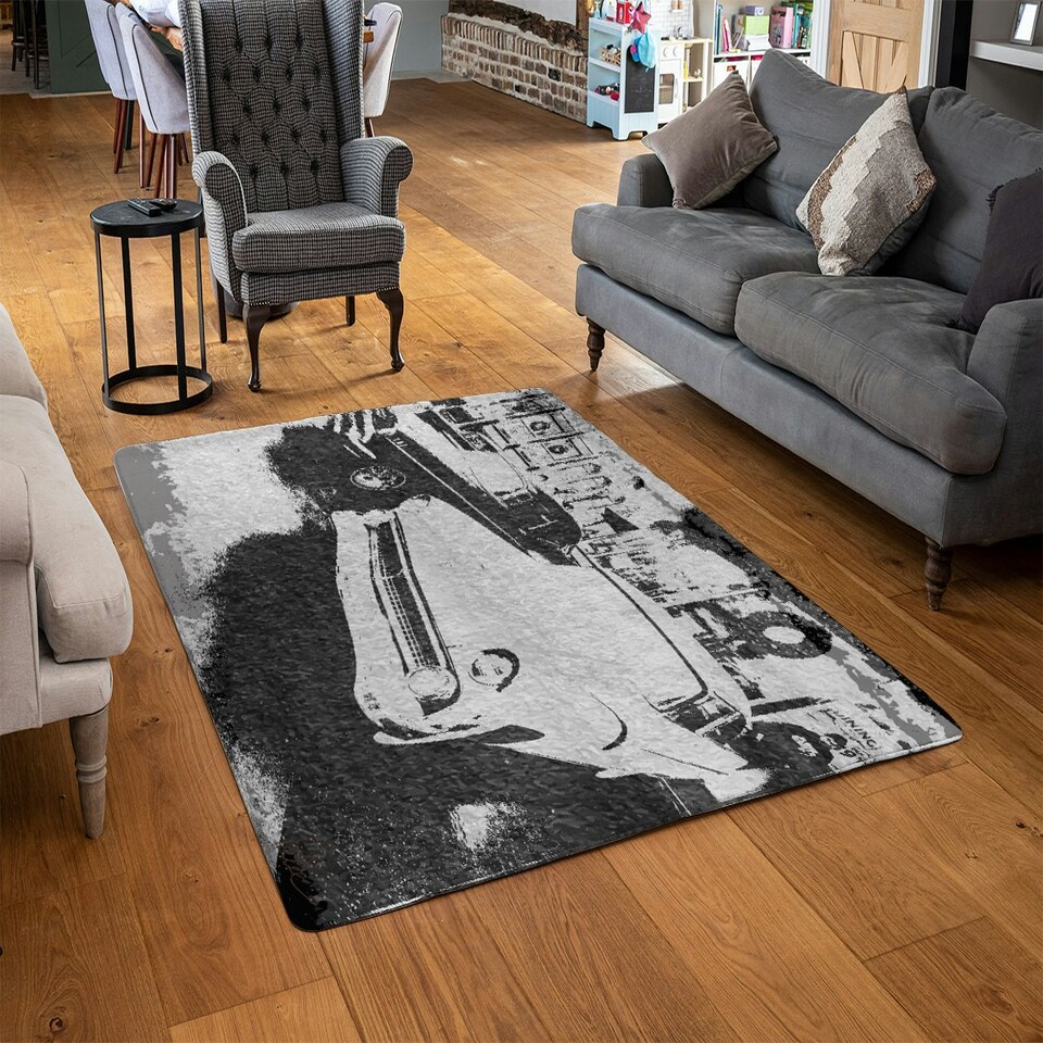 image 1 of Cool cars satin silver (Rug) Grey | Small: 60x110cm
