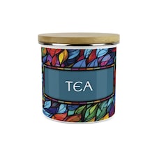 Stained Glass Patterned Large Tea Canister