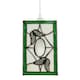 image 3 of Traditional Lantern Tiffany Pendant Lighting Shade with Butterflies Green