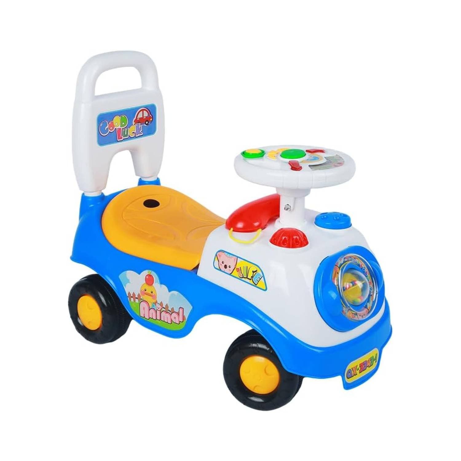 Alivio Kids First Ride On Car with Sounds & Storage Box Non-Slip Wheels (Blue)