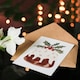 image 4 of Cake Holly Leaf Icing Bright Festive Pudding For Mum Christmas Card