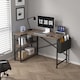 image 2 of MCC Direct Computer Desk L Shaped Corner Desk with Adjustable shelves - Lotus 120cm Distressed Grey | Grey