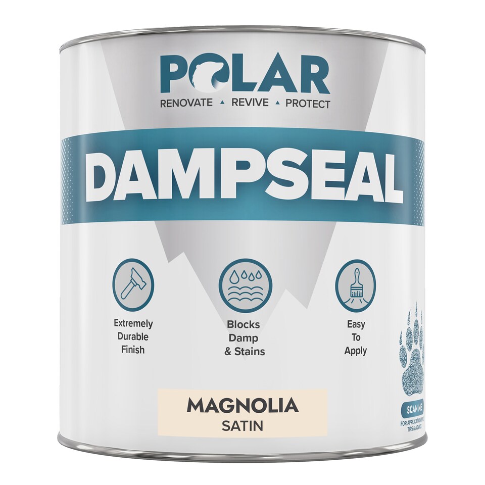 image 1 of Polar Damp Seal Paint Solvent Based For Interior Satin | Cream | Satin Magnolia | 500 ml