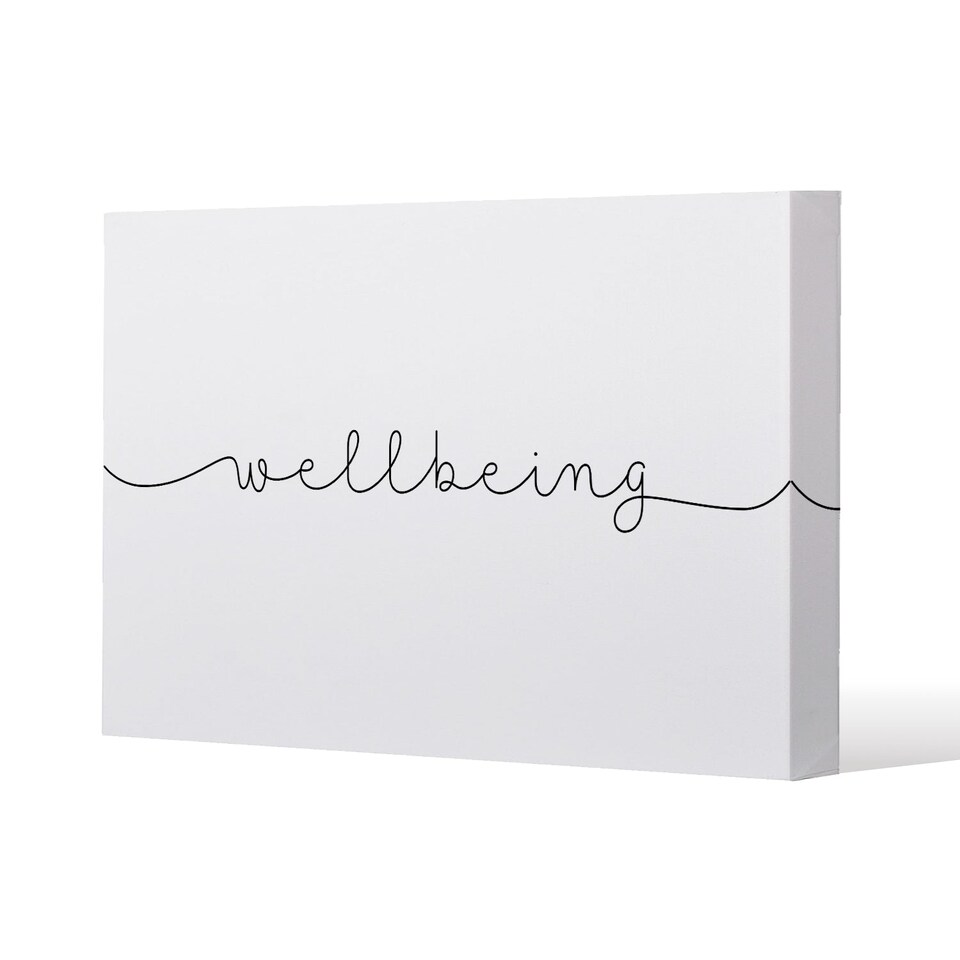 Text Wellbeing (Canvas Print) / 114 x 77 x 4cm | Multi