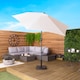 image 3 of Charles Bentley Garden Metal Patio Garden Umbrella Crank & Tilt - Cream