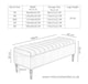 image 3 of 150cm Paris Striped Ottoman Storage Bench -Upholstered Shoes Bench with Black Turned Wooden Legs - Dark Grey Naple Ottoman Bench