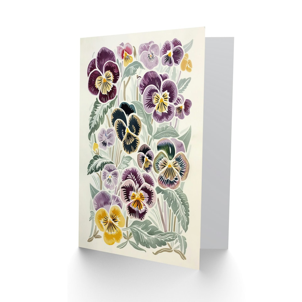 image 1 of Pansy Flowers Garden Woman Her Birthday Card