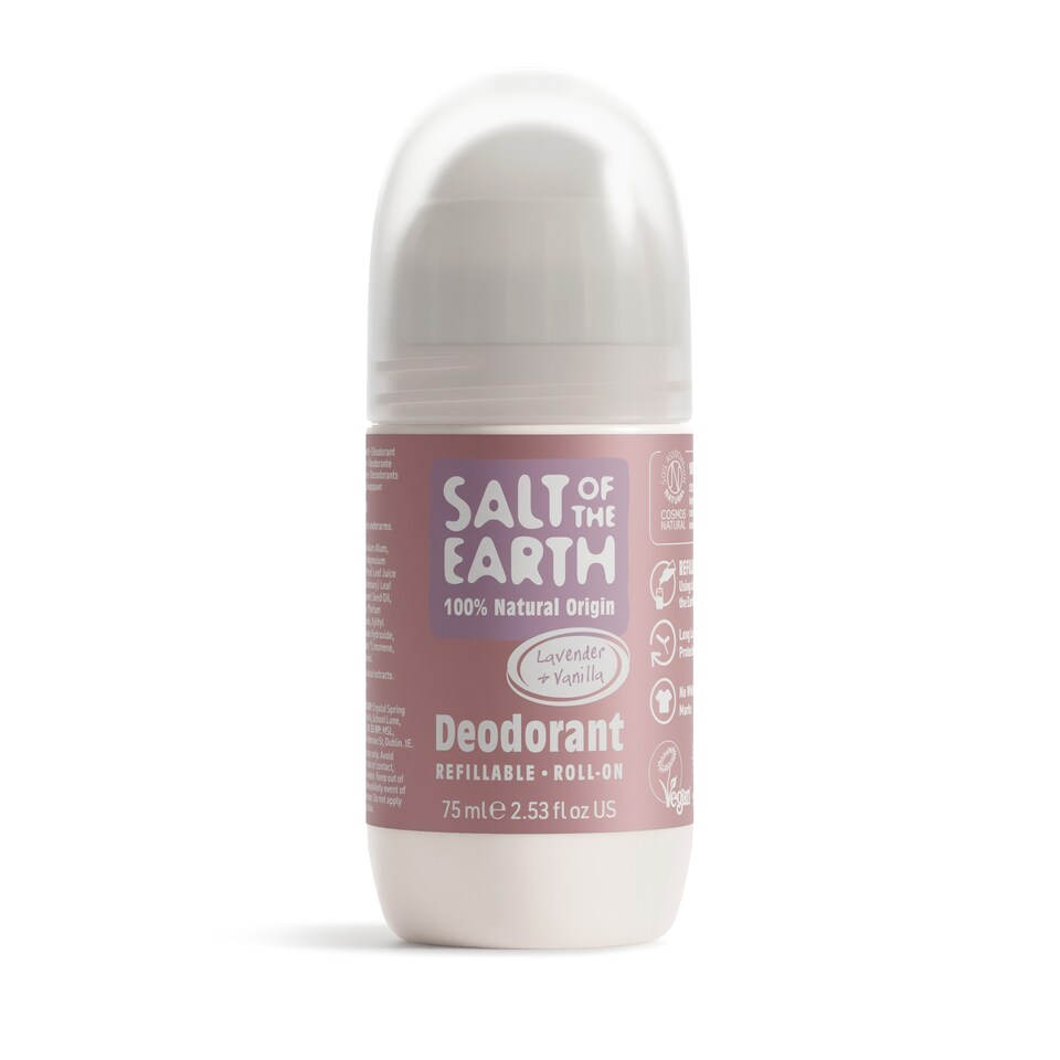 image 1 of Salt of the Earth Refillable Roll On Deodorant with Natural Ingredients Lavender & Vanilla Vegan Smart Refillable Format 75ml | Pink