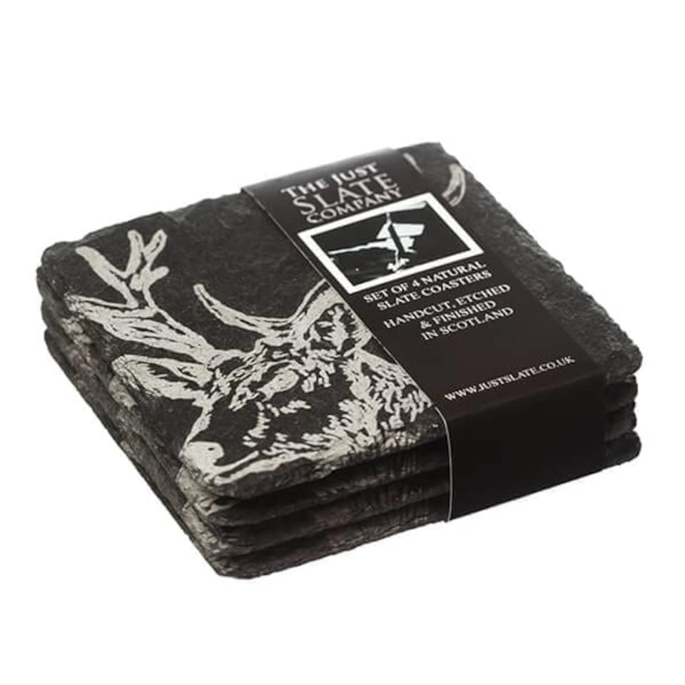 image 1 of The Just Slate Company Set of 4 Country Animals Slate Coasters