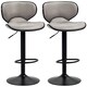 image 1 of HOMCOM Bar Stool Set of 2 Microfiber Cloth Adjustable Armless Chairs Grey