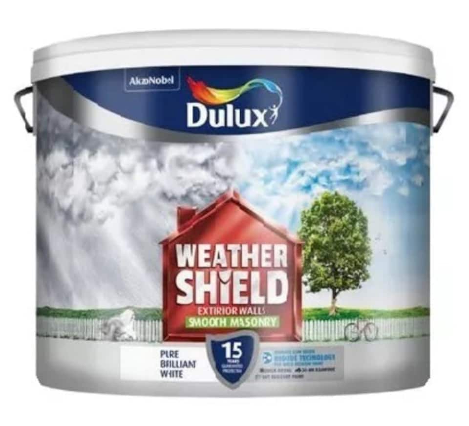 image 1 of Dulux® Weathershield Smooth Pure Brilliant White Masonry Paint 7.5L
