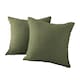 image 1 of Two Pack Waffle Cushion Covers 65 x 65cm - 100% Cotton Green | Khaki