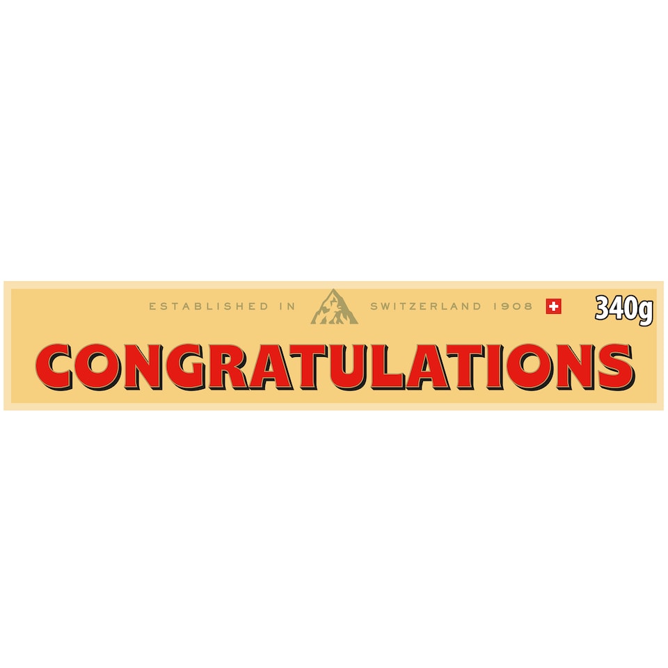 image 1 of Toblerone Congratulations Chocolate Gift Bar 340g