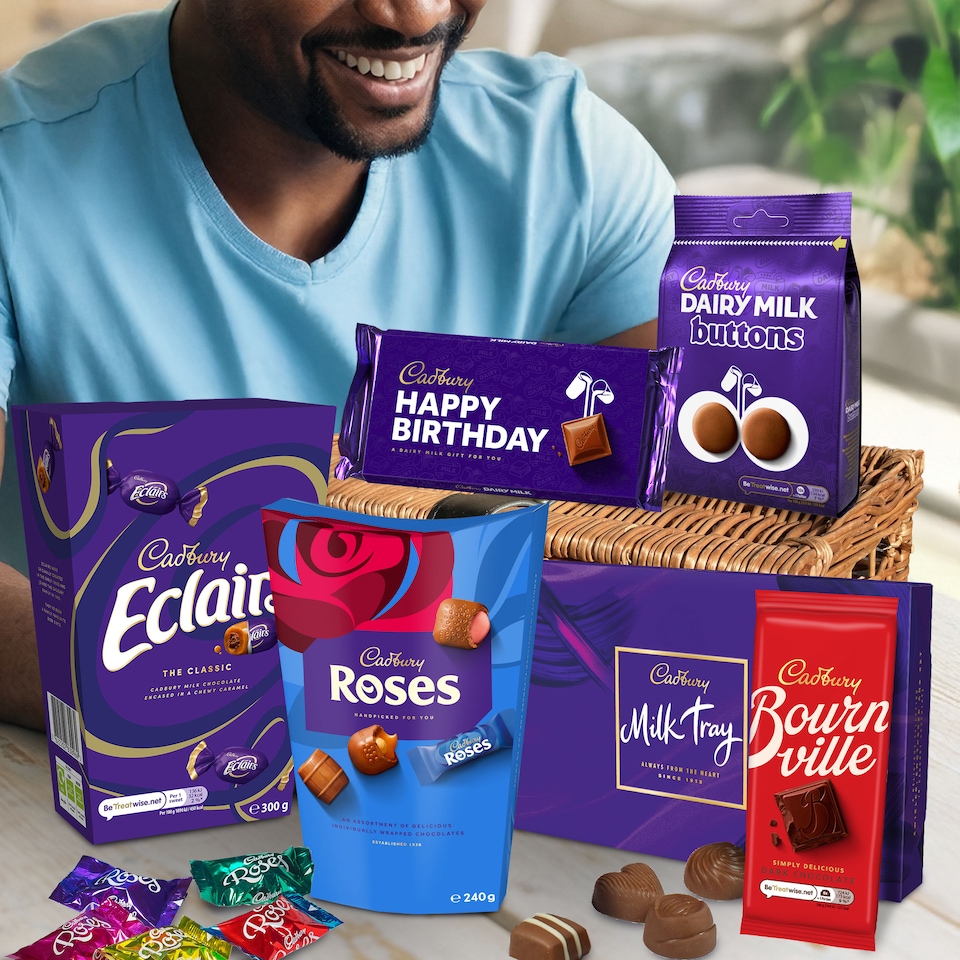 image 1 of Cadbury "Happy Birthday" Chocolate Basket