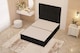 image 1 of Divan Bed Base with Plain Floor Standing Headboard Plush Velvet | Black | Black